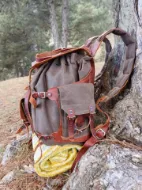 Obrazek Plecak turystyczny Camping Bushcraft Backpacking Wodoodporny skórzany plecak - projekt 1