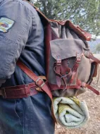Obrazek Plecak turystyczny Camping Bushcraft Backpacking Wodoodporny skórzany plecak - projekt 1