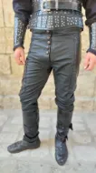Imagem de Calça de couro Geniue estilo autêntico de cintura média baixa e alta