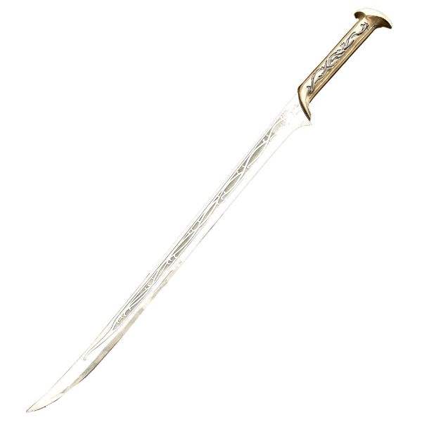 Gambar Lord Of The Rings The Hobbit Elven King Sword Of Thranduil Scabbard & Wood Display 26.9inches Cosplay RUNES