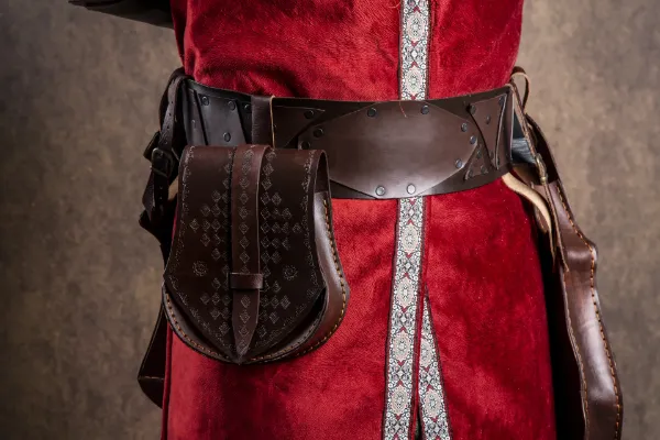 Picture of Handcrafted Mongolian Leather Warrior Belt – Genuine 1.5–2mm Cowhide Armor Belt