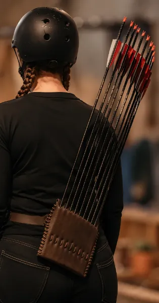 Imagem de Aljava de couro para arco e flecha de cavalo Aljava de couro para arco e flecha de cavalo rápido