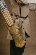 Picture of Swedish Royal Museum Inspired Ottoman Sadak & Tirkeş Set, Handmade Turkish Horseback Archery Bow Case and Hip Quiver with Belt